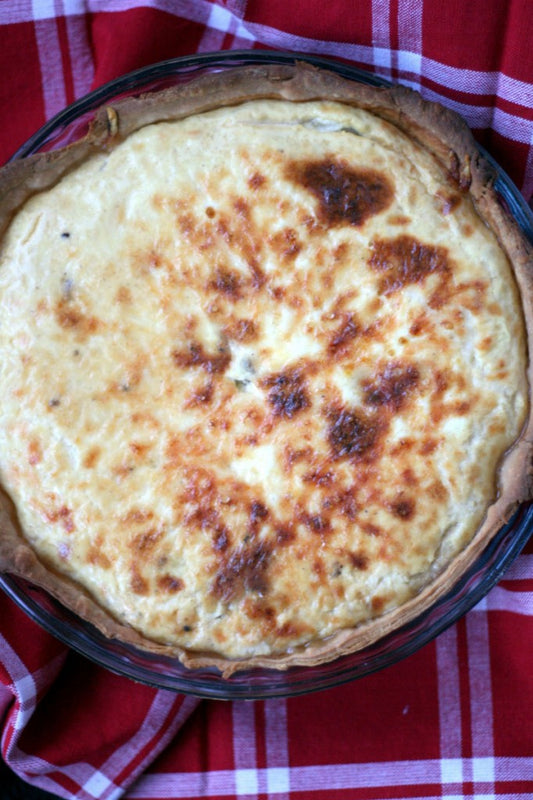 SAUSAGE, MUSHROOM & SWISS QUICHE