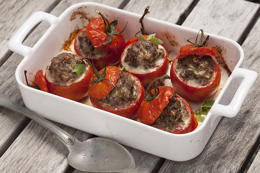 SAUSAGE AND BASIL STUFFED TOMATOES