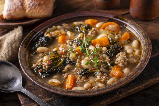 SAUSAGE, WHITE BEANS, AND KALE