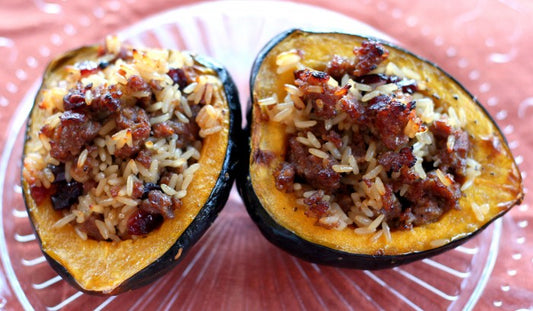 SAUSAGE STUFFED ACORN SQUASH