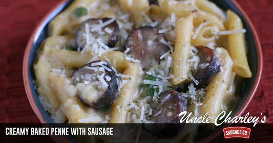 CREAMY BAKED PENNE WITH SAUSAGE