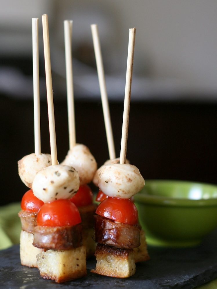 SAUSAGE CAPRESE SKEWERS