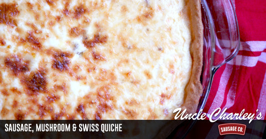 SAUSAGE, MUSHROOM & SWISS QUICHE